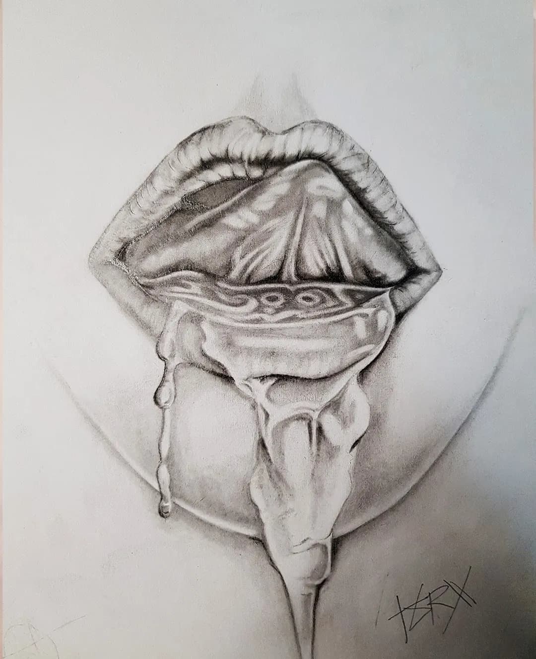 sexy lips sketch